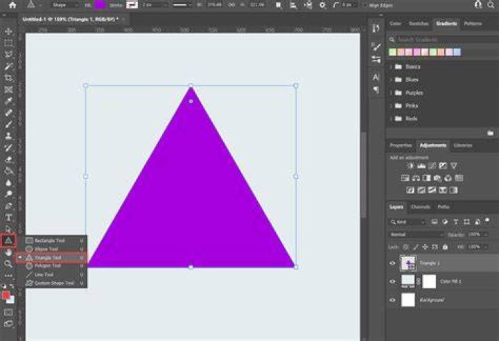 How do you make a triangle shape in Photoshop?