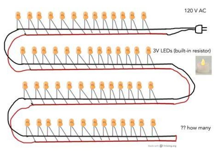 How many LEDs are in a series 12v?