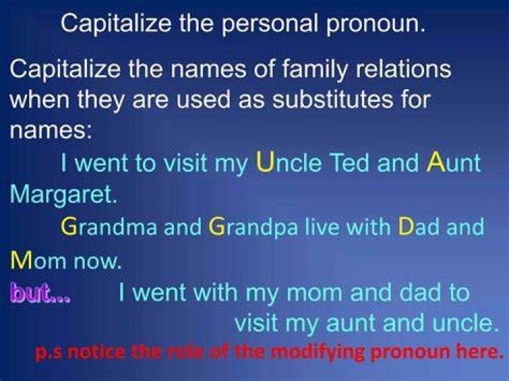 Is Mother capitalized in a sentence?