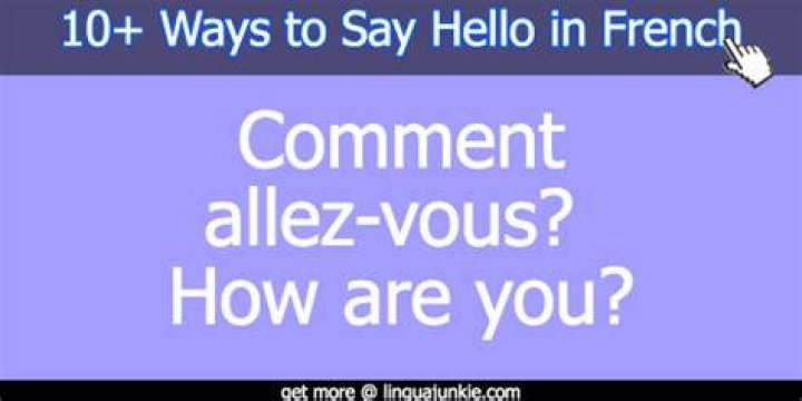 What is the meaning of Comment allez vous in English?