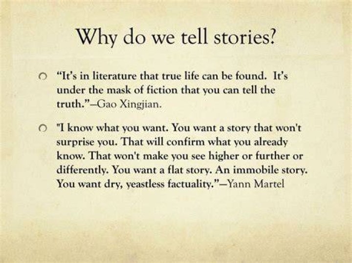 Why do people tell stories?